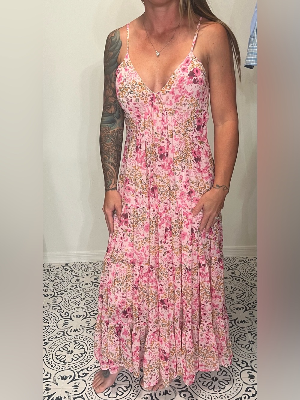 The Reset Pink Floral Maxi Dress